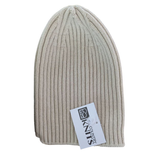 100% Scottish Cashmere Ribbed Beanie (Solid)